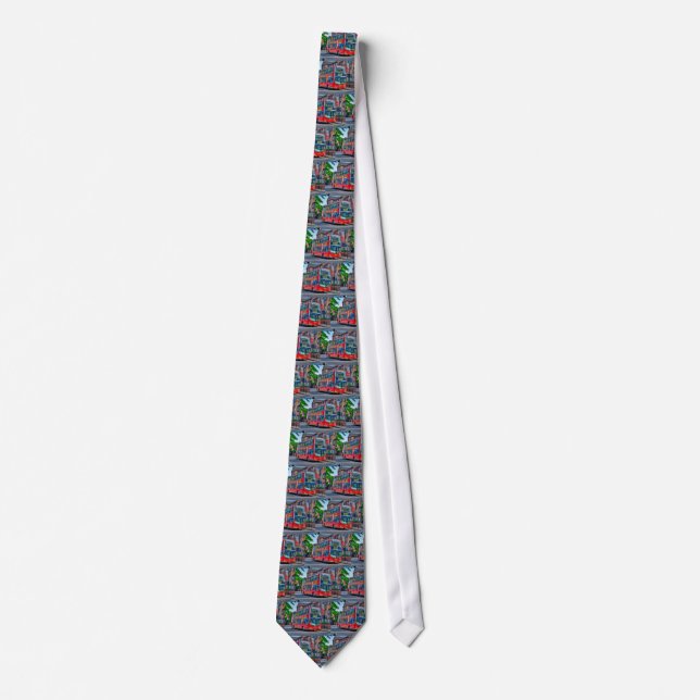 London to Lewisham Red Double-decker Bus UK Tie (Front)