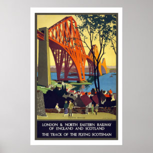 London to Scotland Vintage Travel Poster