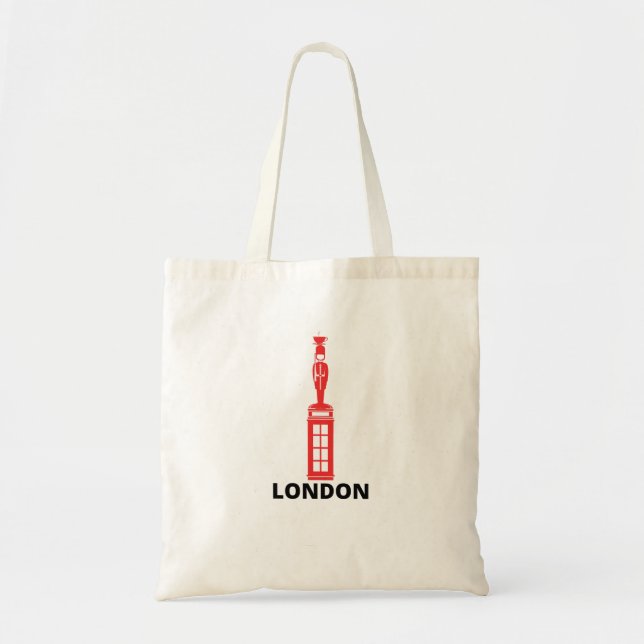 London Tote with guard, red phone box and tea! Bag (Front)