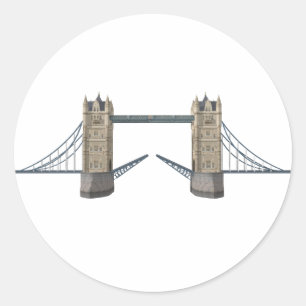 London Tower Bridge: 3D Model: Classic Round Sticker
