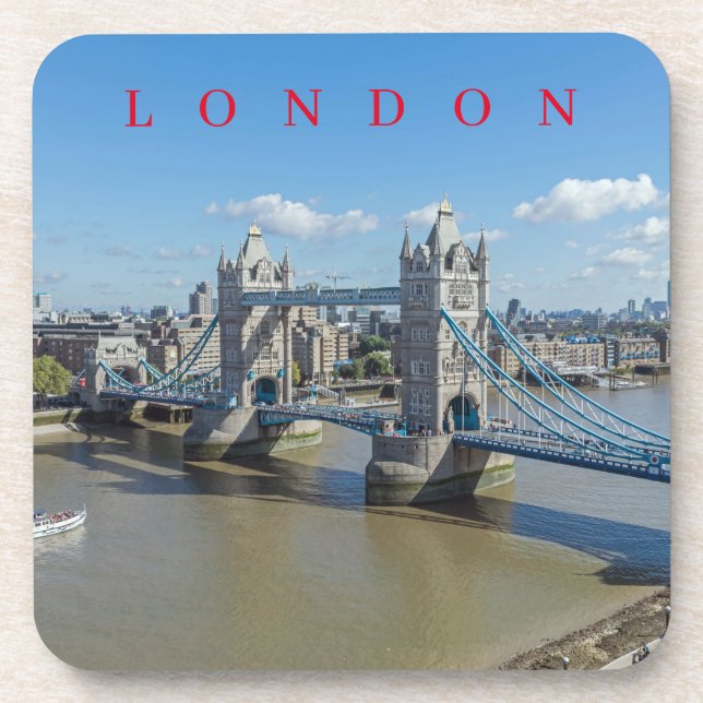London Tower Bridge aerial view coasters (Front)