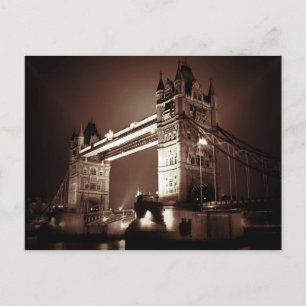 London Tower Bridge at Night Postcard