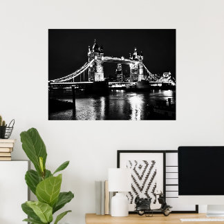 London, Tower Bridge at Night Poster