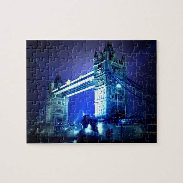 London Tower Bridge & Blue Night Jigsaw Puzzle (Horizontal)