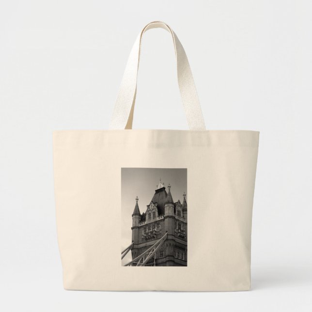 London Tower Bridge Close-up Large Tote Bag (Front)