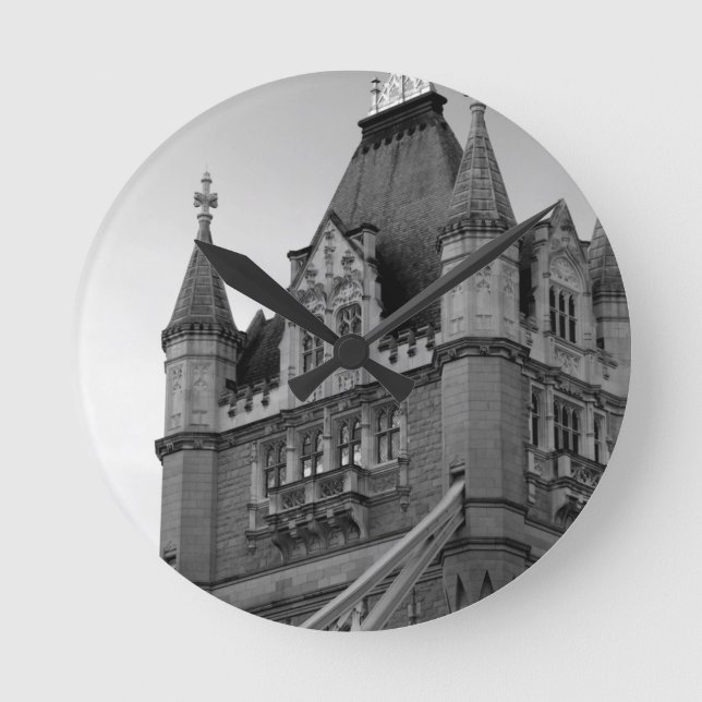 London Tower Bridge Close-up Round Clock (Front)