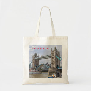 London Tower Bridge lifted view tote bag