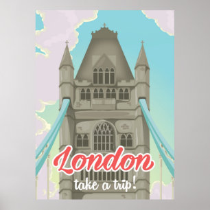 London Tower Bridge Travel poster