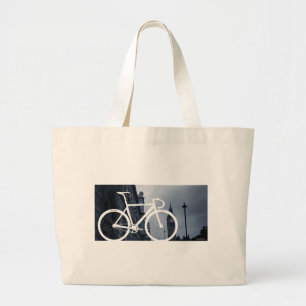 London Track Bicycle Large Tote Bag