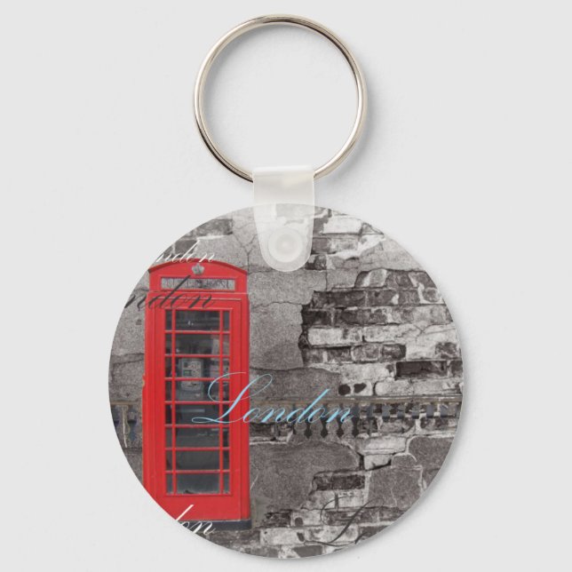 London Traveler Scripts Red Telephone Booth Key Ring (Front)