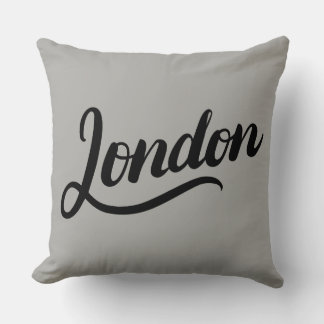 London Typography Throw Pillow