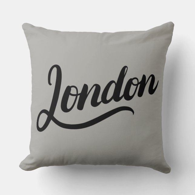 London Typography Throw Pillow (Front)