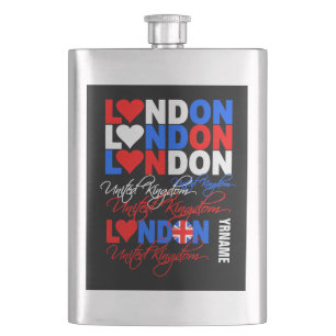 London UK custom flask