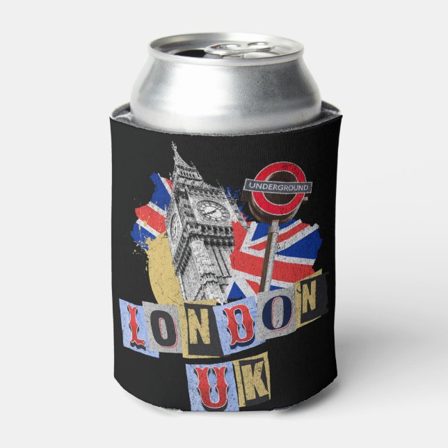 London UK retro style design Can Cooler (Can Front)