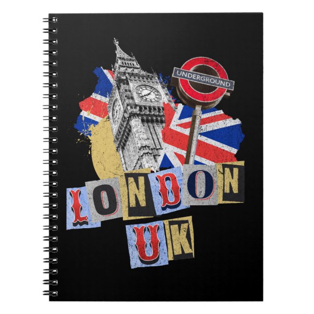 London UK retro style design Notebook (Front)