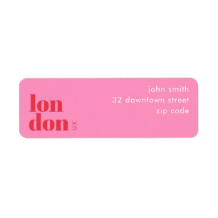 London Uk shop resident Address Label Return Address Label