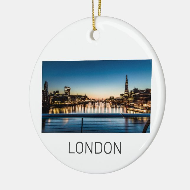 London Uk Skyline United Kingdom England Souvenir Ceramic Ornament (Left)