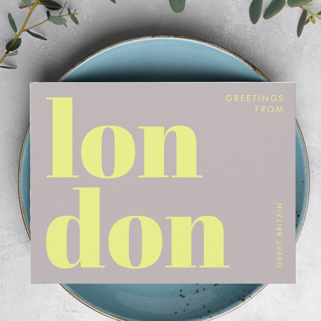 London UK yellow typography Postcard (Creator Uploaded)