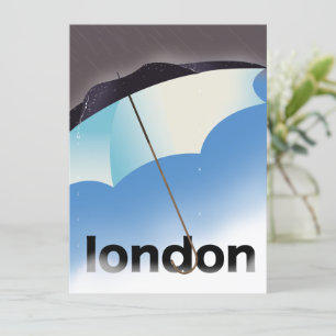London umbrella travel poster