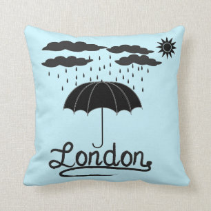 London Under An Umbrella Cushion