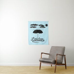 London Under An Umbrella Tapestry