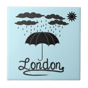 London Under An Umbrella Tile