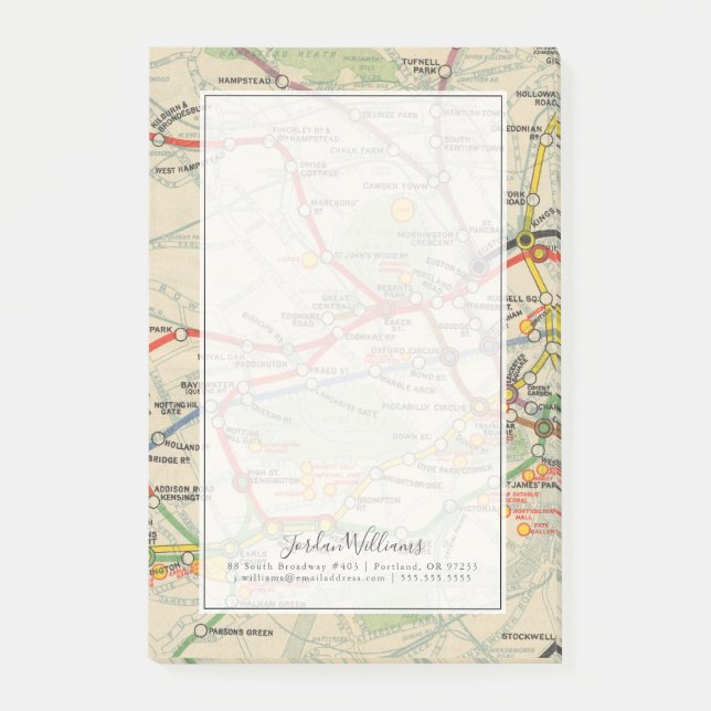 London Underground Railways Map Post-it Notes (Front)