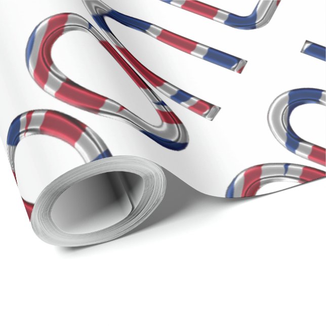London Union Jack British Flag Typography Elegant Wrapping Paper (Roll Corner)