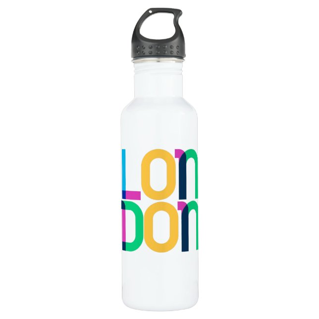 London United Kingdom Pop Art Letters 710 Ml Water Bottle (Front)