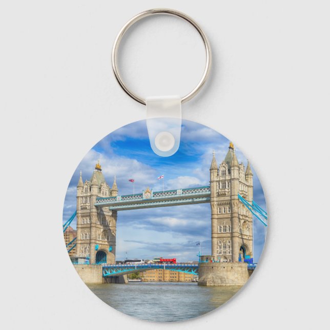 London, United Kingdom Tower Bridge River View   Key Ring (Front)