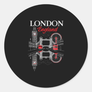 London United Kingdom Travel Vacation I Love Londo Classic Round Sticker