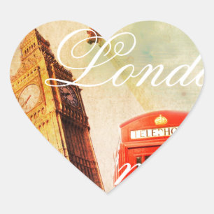 London vintage heart sticker