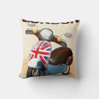 London vintage scooter union jack travel poster.