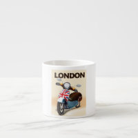London vintage scooter union jack travel poster.