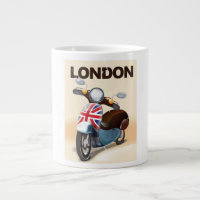 London vintage scooter union jack travel poster.