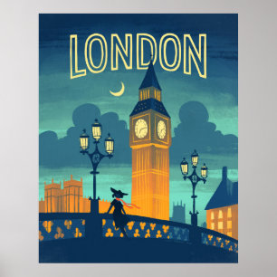 London Vintage-Style Travel Poster