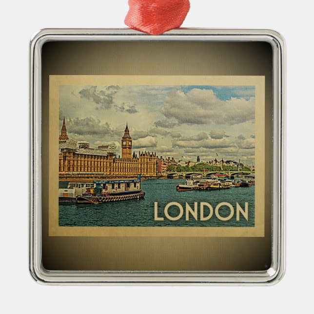 London Vintage Travel Ornament UK (Front)