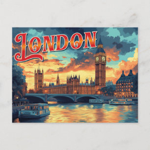 London Vintage Travel Postcard