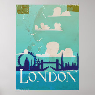 London vintage travel poster