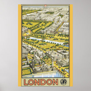 London Vintage Travel Poster
