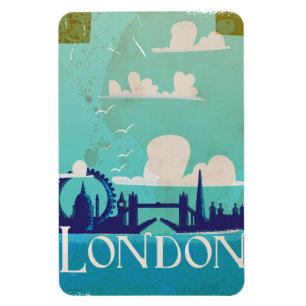 London vintage travel poster magnet