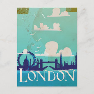 London vintage travel poster postcard