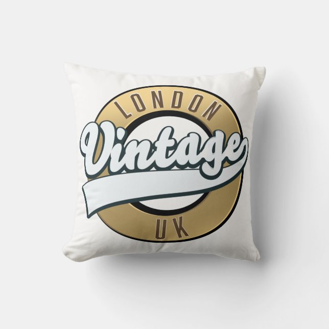 London Vintage UK retro logo. Trucker Hat Cushion (Front)