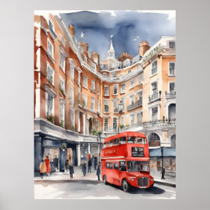 London watercolor art poster