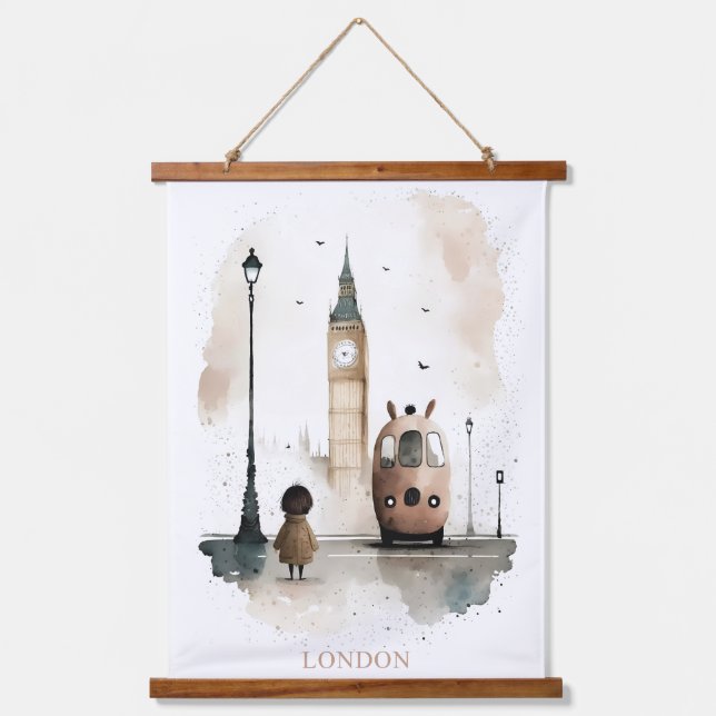 London watercolor print hanging tapestry (Front)