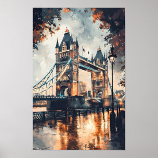 London Watercolor Travel Wall Print 