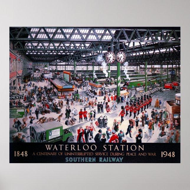 LONDON WATERLOO STATION CENTENARY 1947 POSTER (Front)