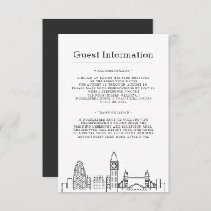 London Wedding   One-Sided Guest Information Enclosure Card