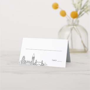 London Wedding Place Table Name Cards