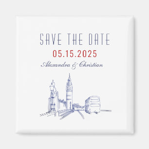 London Wedding Save The Date Invitation Magnet